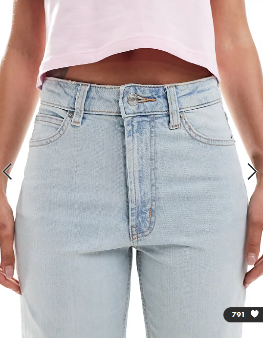 Asos - ankle grazer straight leg jeans in light blue