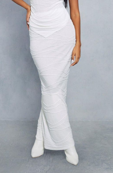 Sheer Crinkle Detail Maxi Skirt
