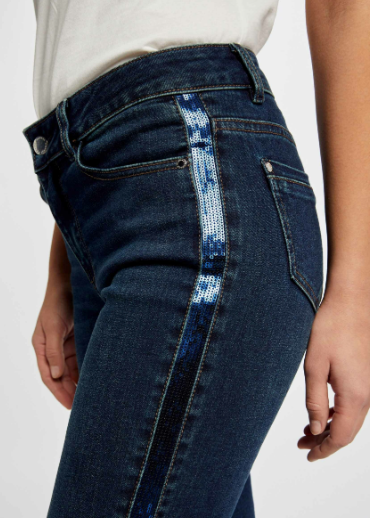 Femme Morgan Jeans | Jeans Slim Avec Bandes Sequins Jean Stone
