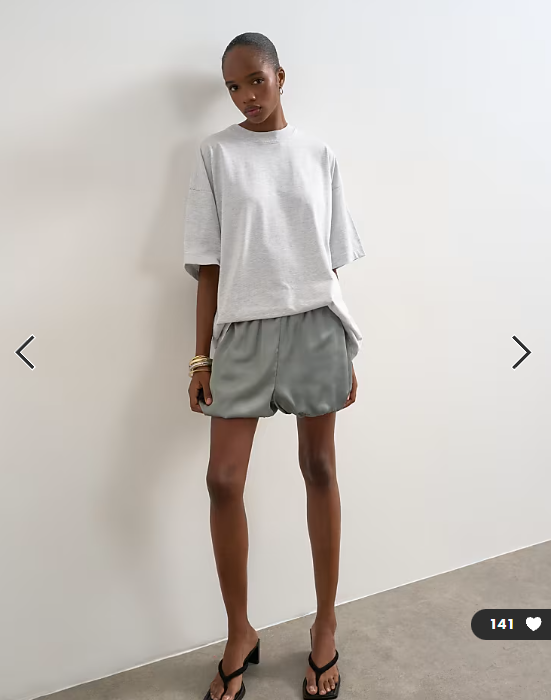 Topshop satin bubble shorts in sage