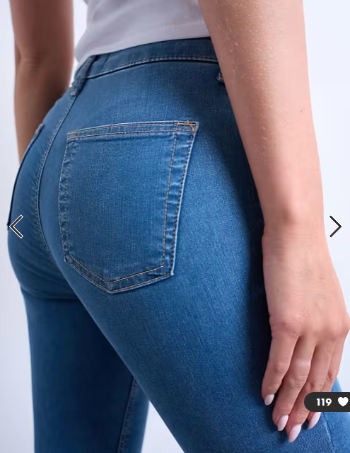 Topshop Hourglass Joni high rise super skinny jean in mid blue