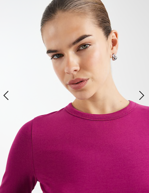 COLLUSION long sleeve baby tee in plum