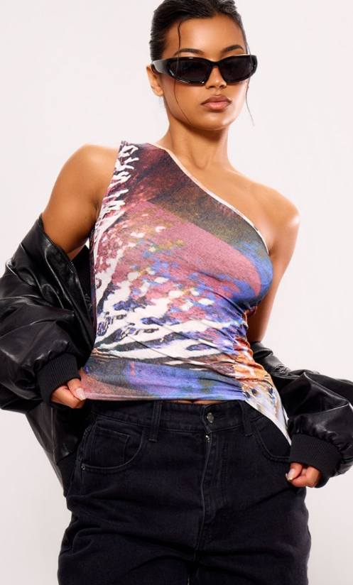 Mesh Rushed Front Top
