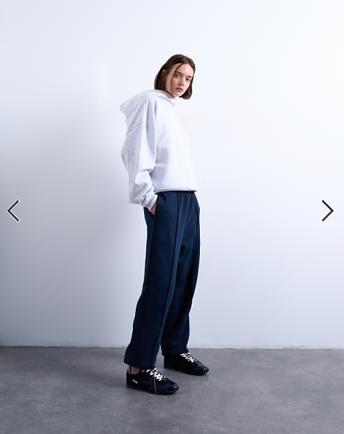 Topshop pintuck cuffed jogger in dark navy