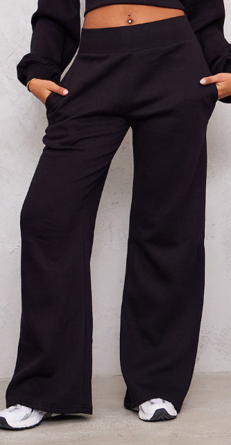 Tall Black High Waisted Wide Leg Joggers
