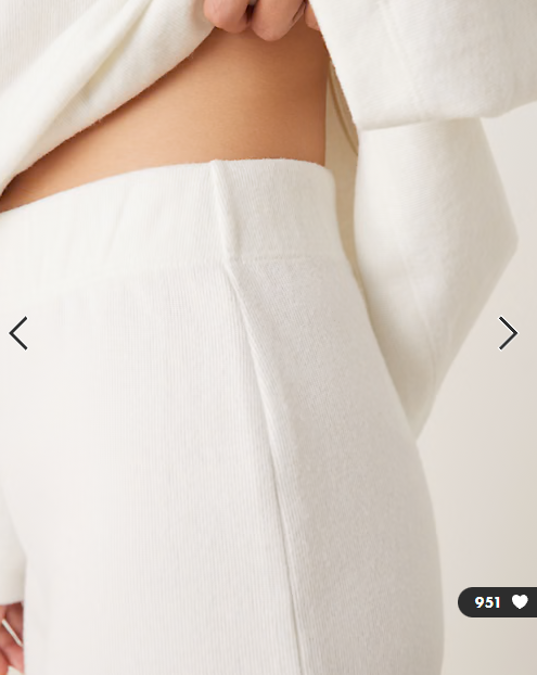 ASOS DESIGN Supersoft co-ord wide leg jogger in winter white