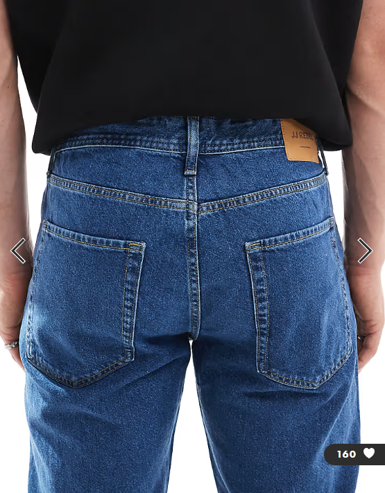 JJ Rebel Ryan straight jeans in mid blue