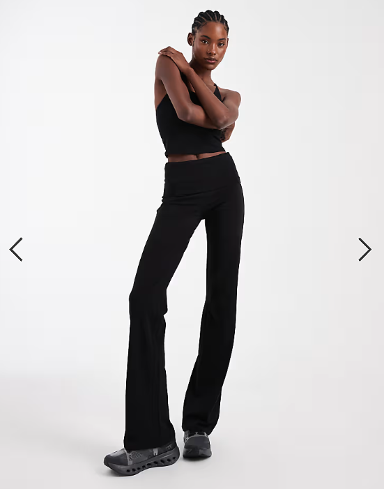 ONLY Tall fold down flare pants in black