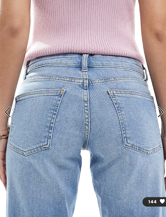 ONLY Jane mid waist straight leg jeans in light blue