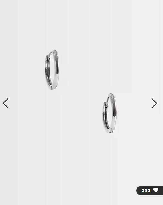 Jack & Jones huggie hoop earrings in silver