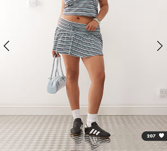 COLLUSION Plus mini stripe ruffle skirt in multi
