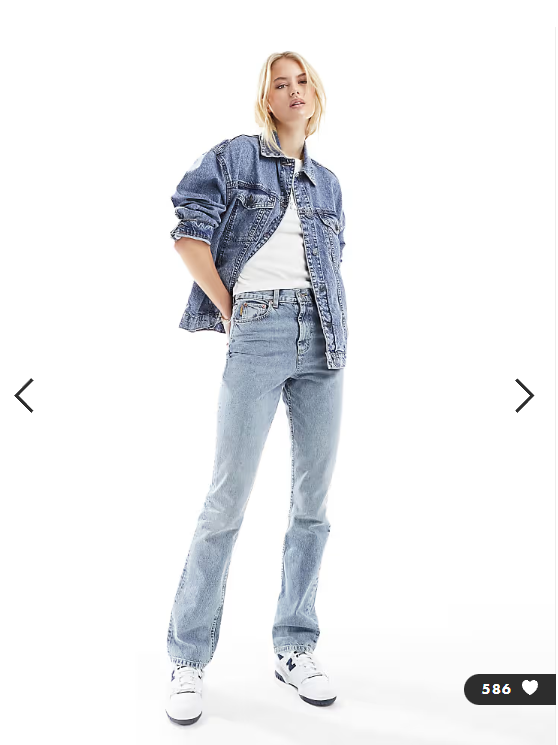 ASOS DESIGN Tall mid rise straight jeans in light blue