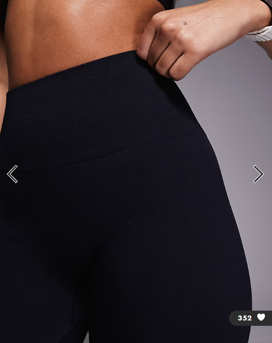 4505 seamless baby rib high waist gym leggings in black