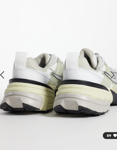 Nike V2K Run trainers in white and silver
