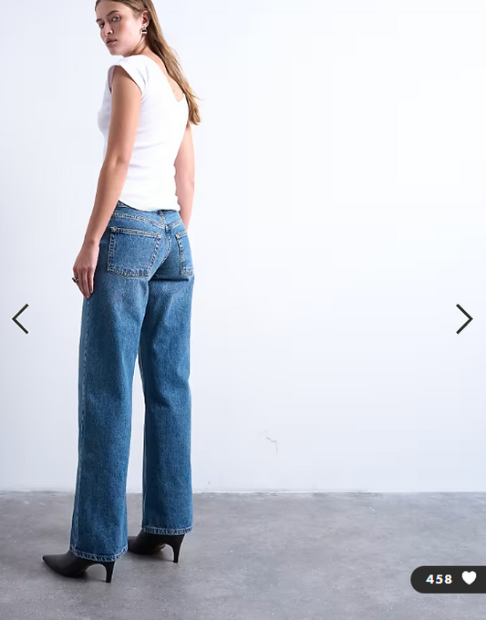 Topshop Ember low rise straight leg jean in vintage blue