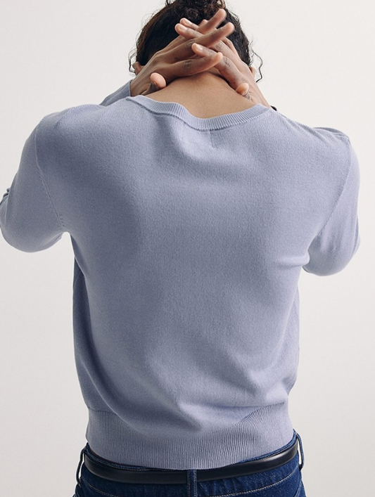 H&M - Fine-knit cardigan - light dusty blue