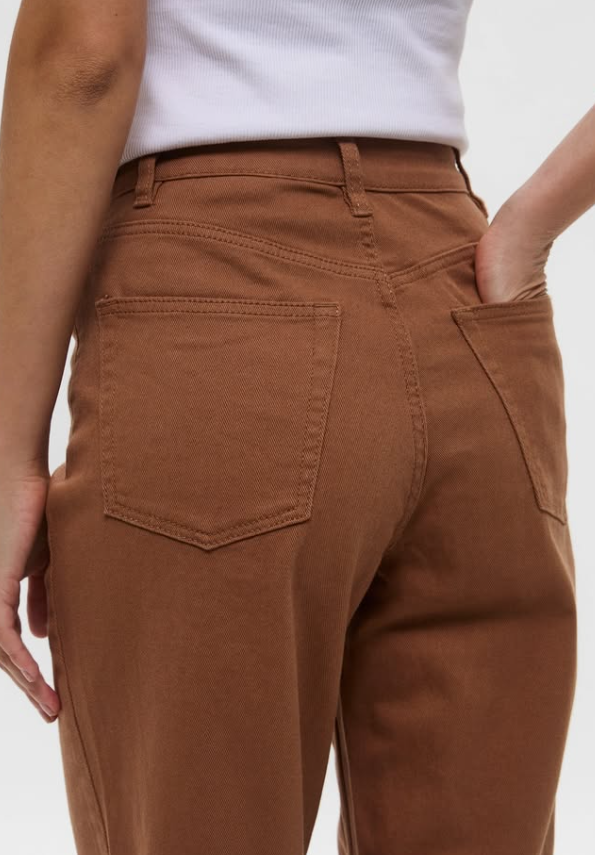 H&M - High Waist Loose Mom Fit Jeans - Brown