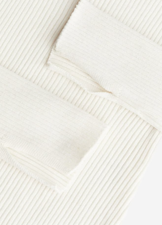 H&M-SQUARE-NECK RIB-KNIT TOP