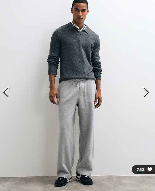 ASOS DESIGN essentials wide jogger in grey marl