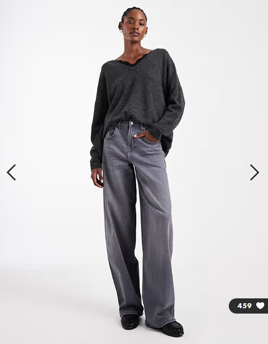 ONLY Tall Tamy barrel jeans in grey denim