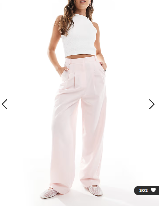 Miss Selfridge tailored wide leg trouser in pink