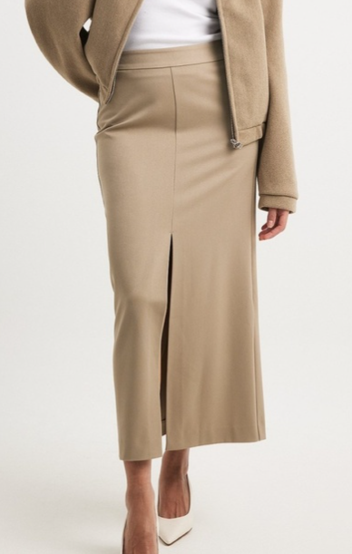 Na-kd Tailored Front Slit Midi Skirt