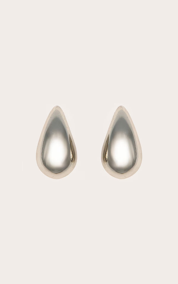 Silver Tear Drop Mini Statement Earrings