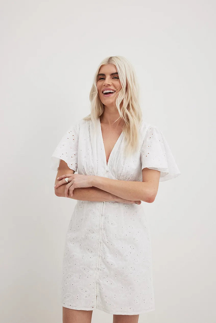 Anglaise Button Up Mini Dress