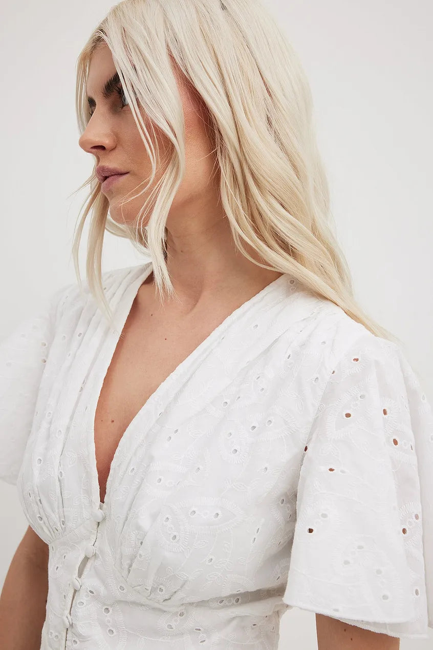 Anglaise Button Up Mini Dress