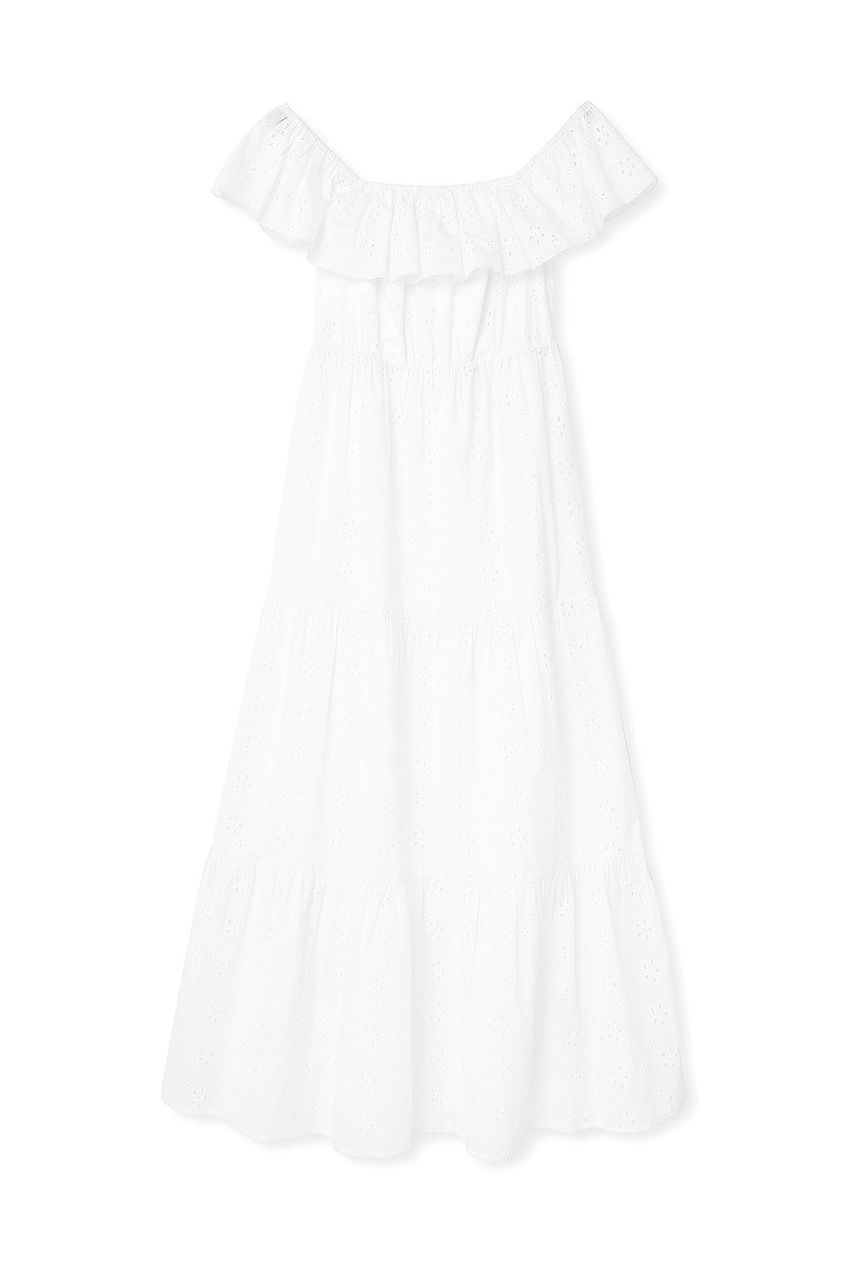 Na-kd Anglaise Off Shoulder Maxi Dress