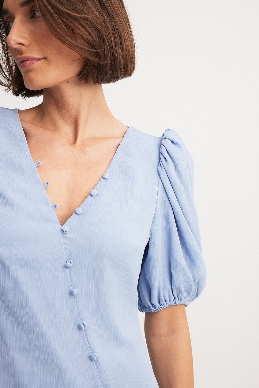 Asymmetric Buttoned Midi Dress