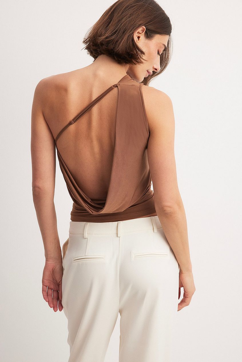 Asymmetric Straps Draped Top