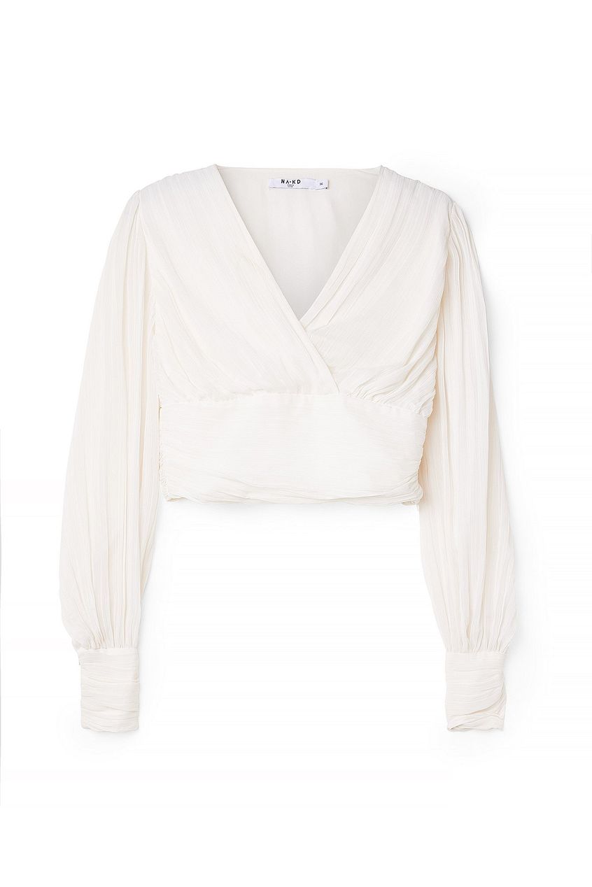 Balloon Sleeve Pleated Detail Blouse