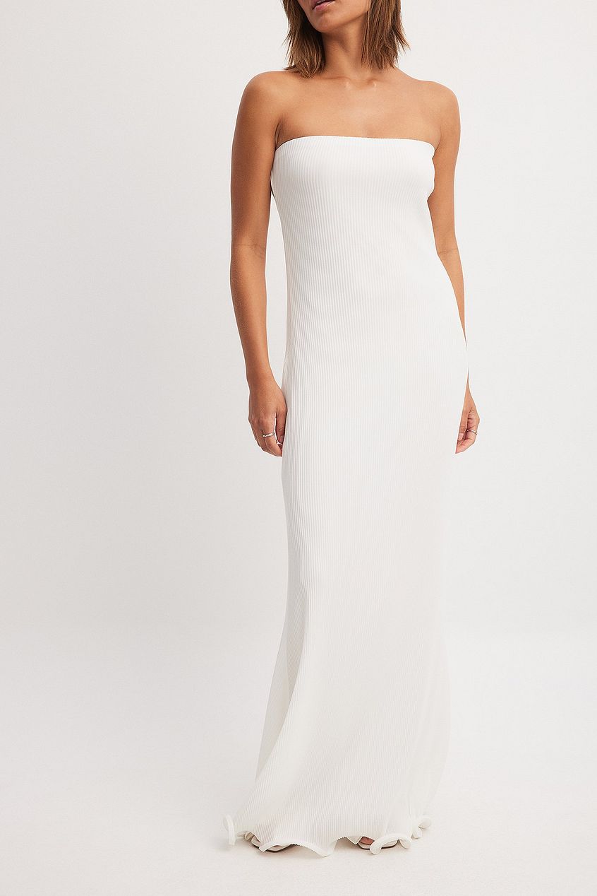 Bandeau Frill Hem Maxi Dress