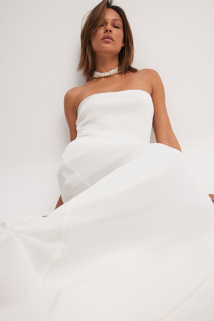 Bandeau Frill Hem Maxi Dress