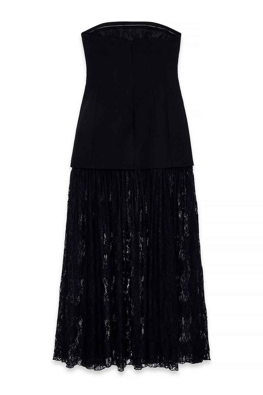 Na-kd Bandeau Sculptural Lace Skirt Dress