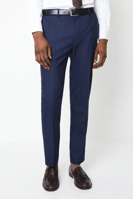 Burton Navy Fine Stripe Suit Trouser