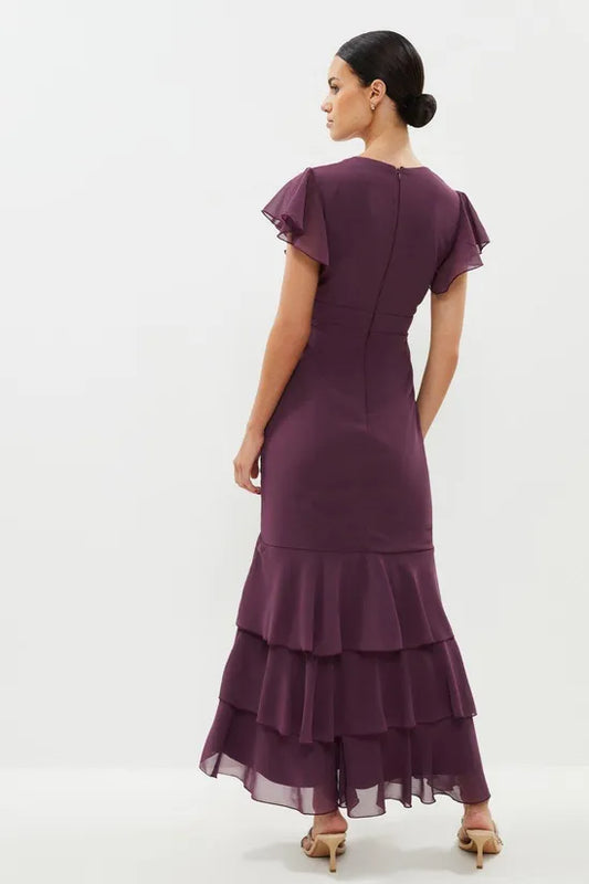 Coast - Petite Tiered Hem Ruffle Maxi Dress