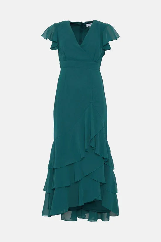 Coast - Petite Tiered Hem Ruffle Maxi Dress