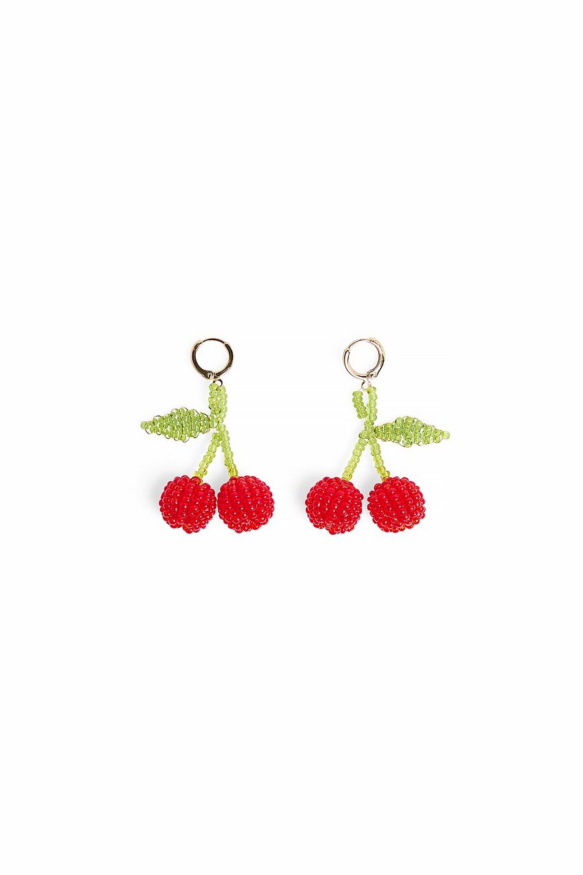 Beaded Cherries Earrings