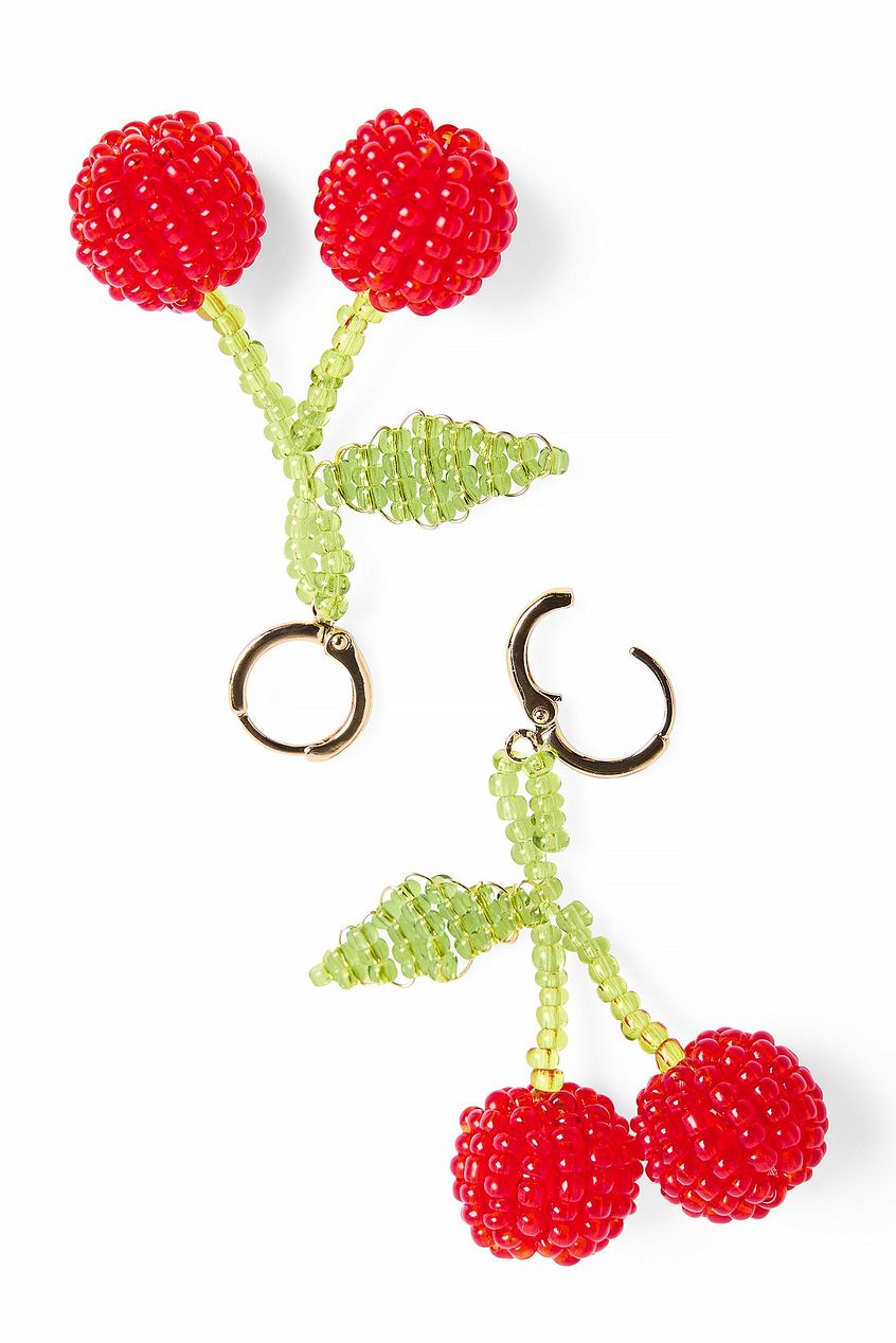 Beaded Cherries Earrings