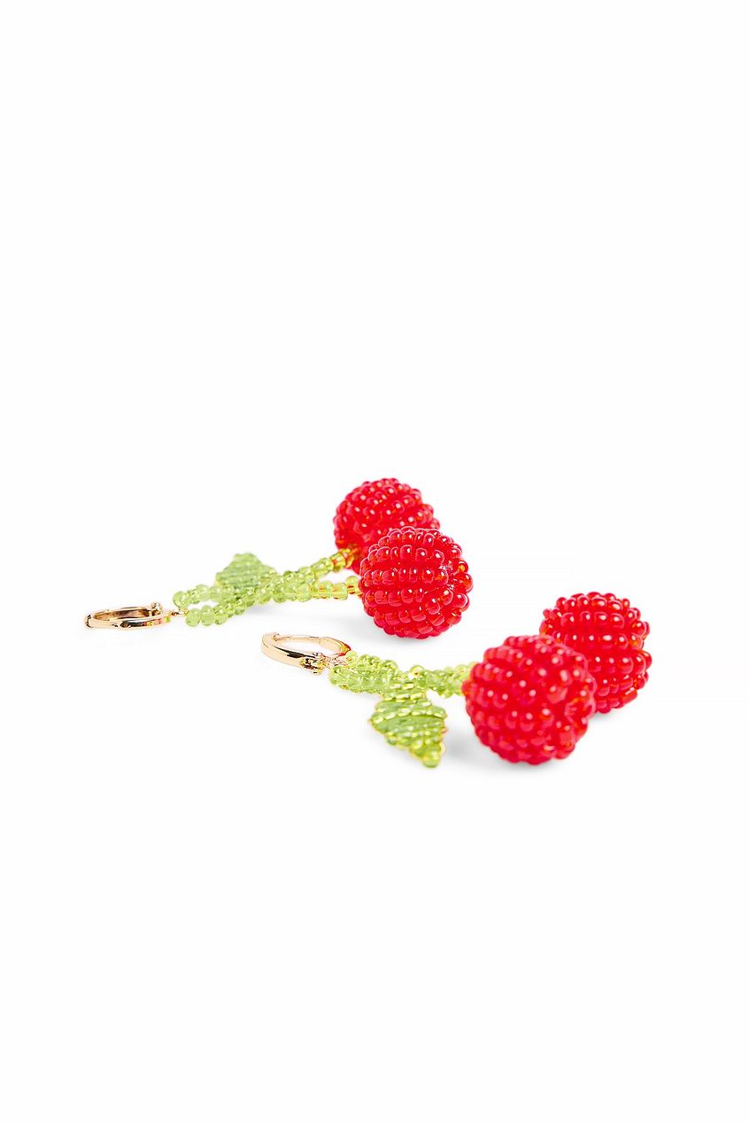 Beaded Cherries Earrings