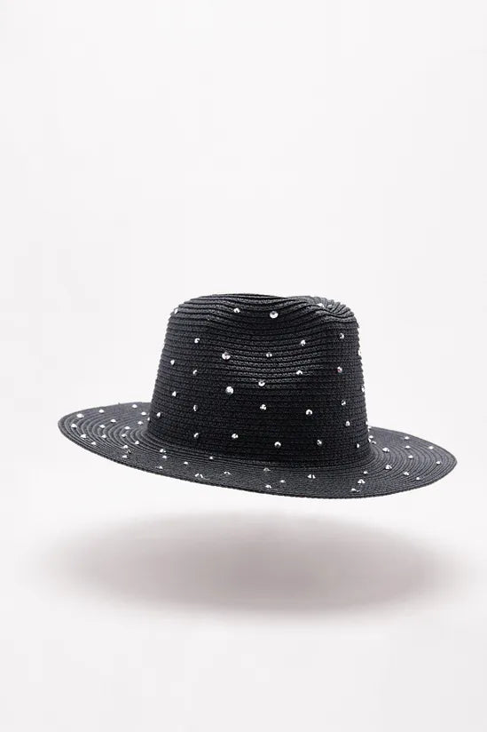 Pearl Raffia Fedora Hat