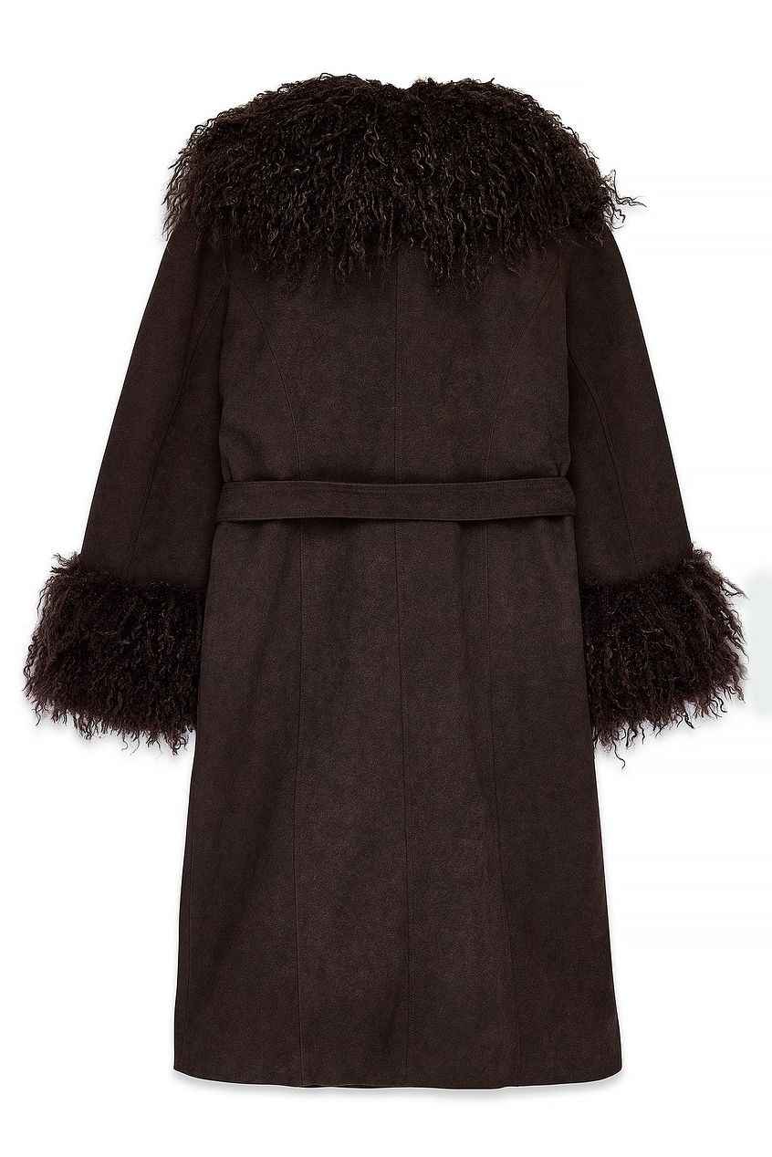 Na-Kd Bonded Detail Curly Faux Fur Coat