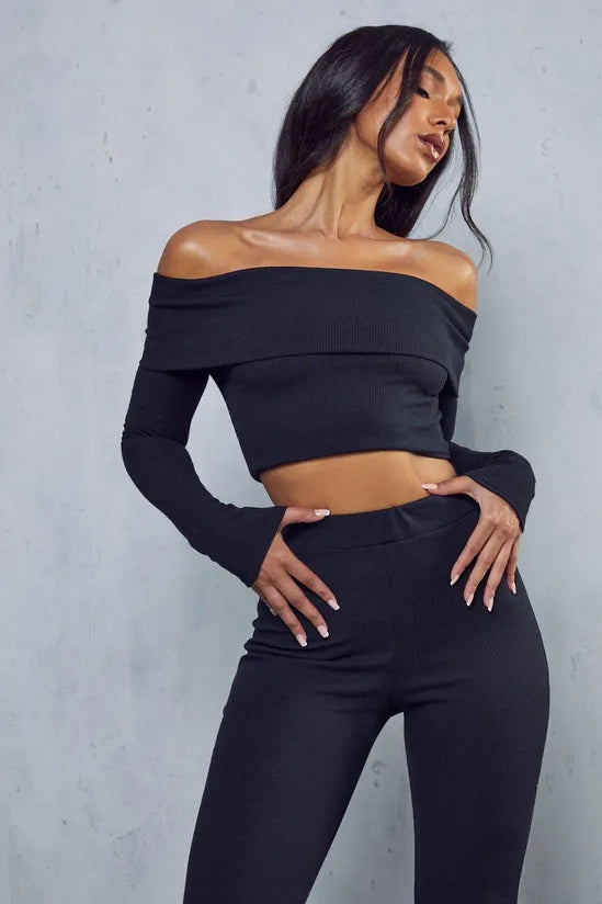 Bardot Rib Top