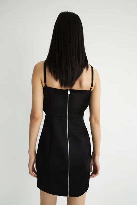 Warehouse Satin Bow Detail Mini Dress