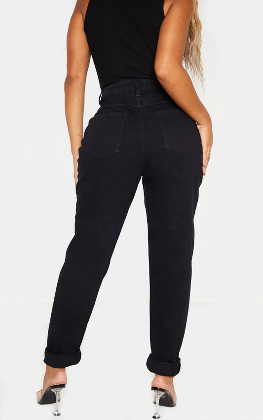 Shape Black High Waisted Mom Jeans