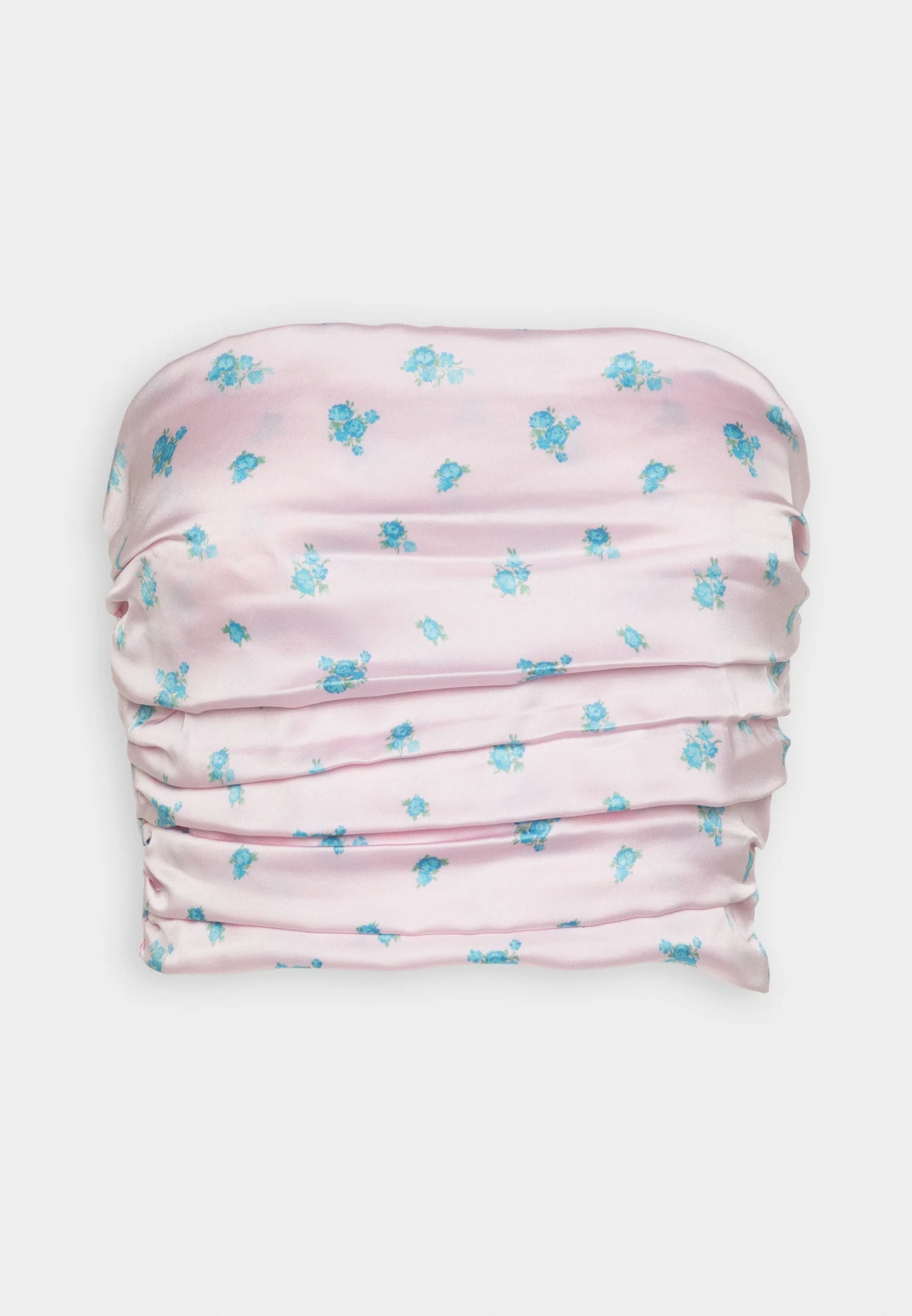 Pleated tube top blue flower