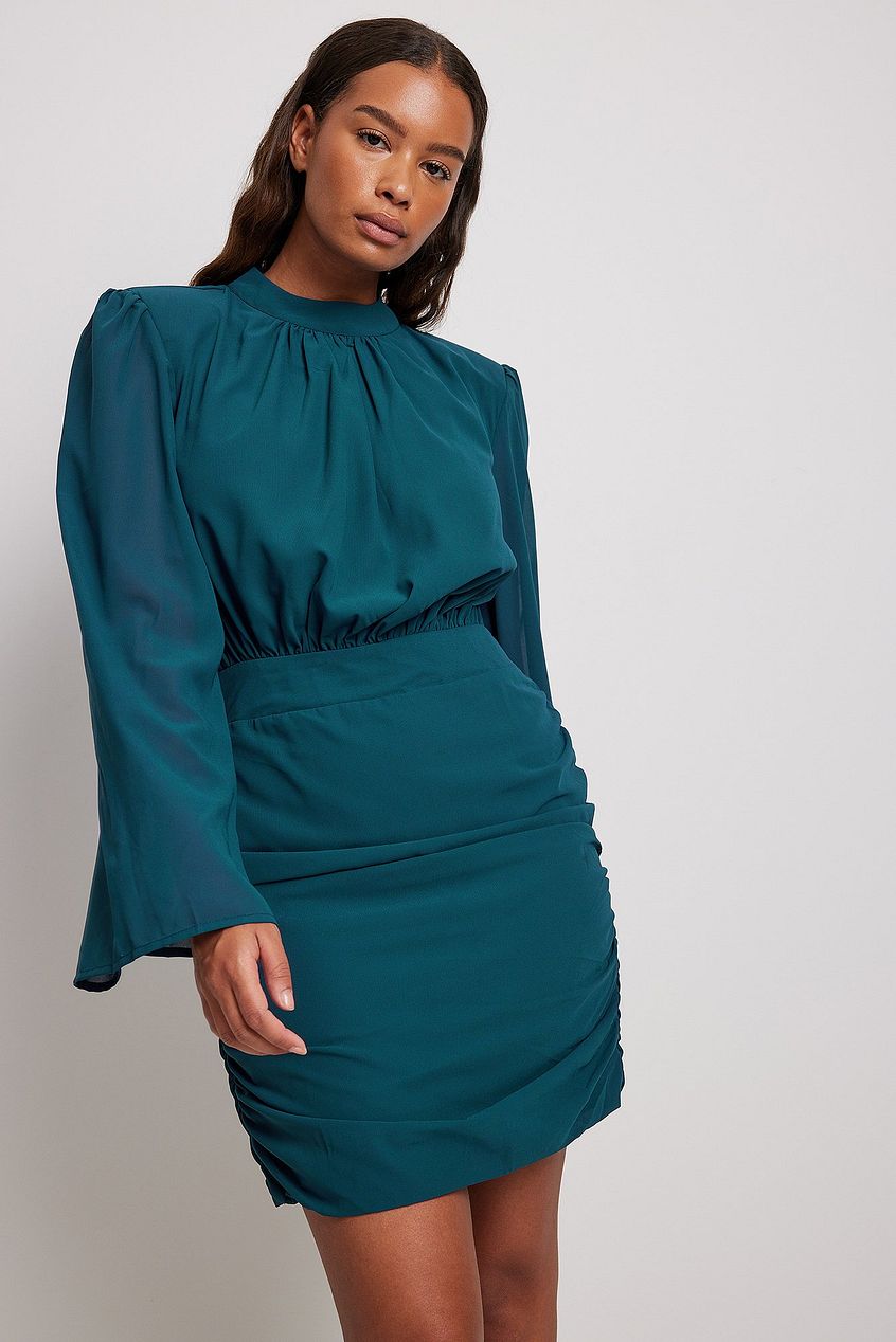 Chiffon Overlap Mini Dress