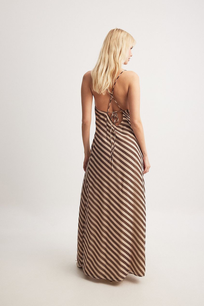 Chiffon Tie Back Detail Maxi Dress
